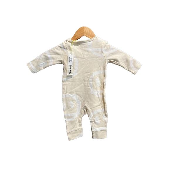 NUNUNU Beige Natural Smile Overall Babies One Piece Bodysuit Jumpsuit Size 3-6M - Picture 2 of 5